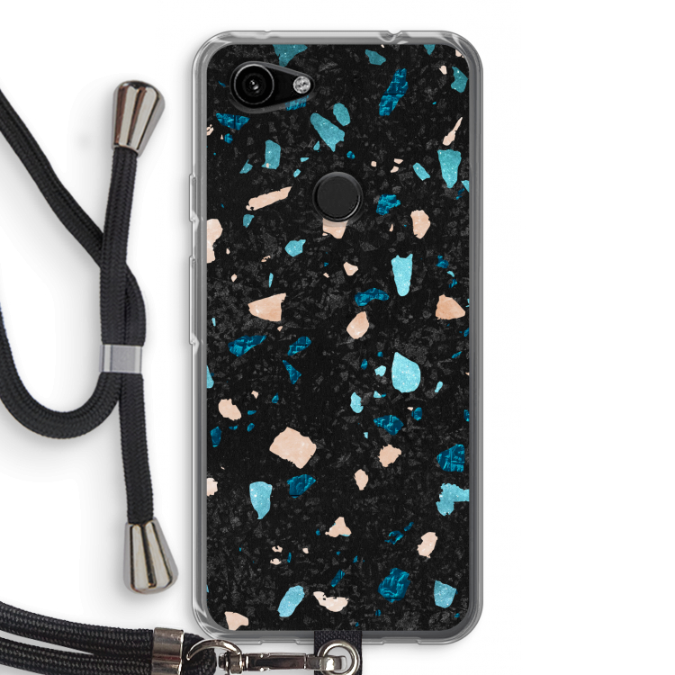 Terrazzo N°11: Pixel 3a Transparant Hoesje met koord