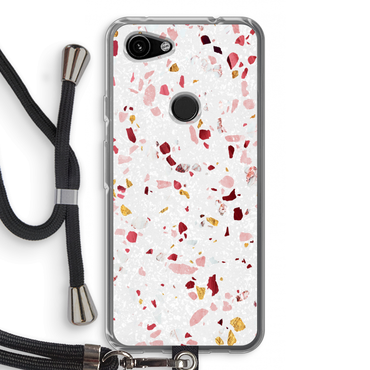 Terrazzo N°9: Pixel 3a Transparant Hoesje met koord