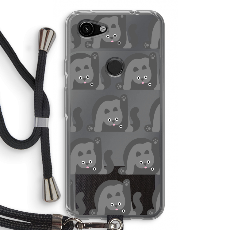 Cats: Pixel 3a Transparant Hoesje met koord