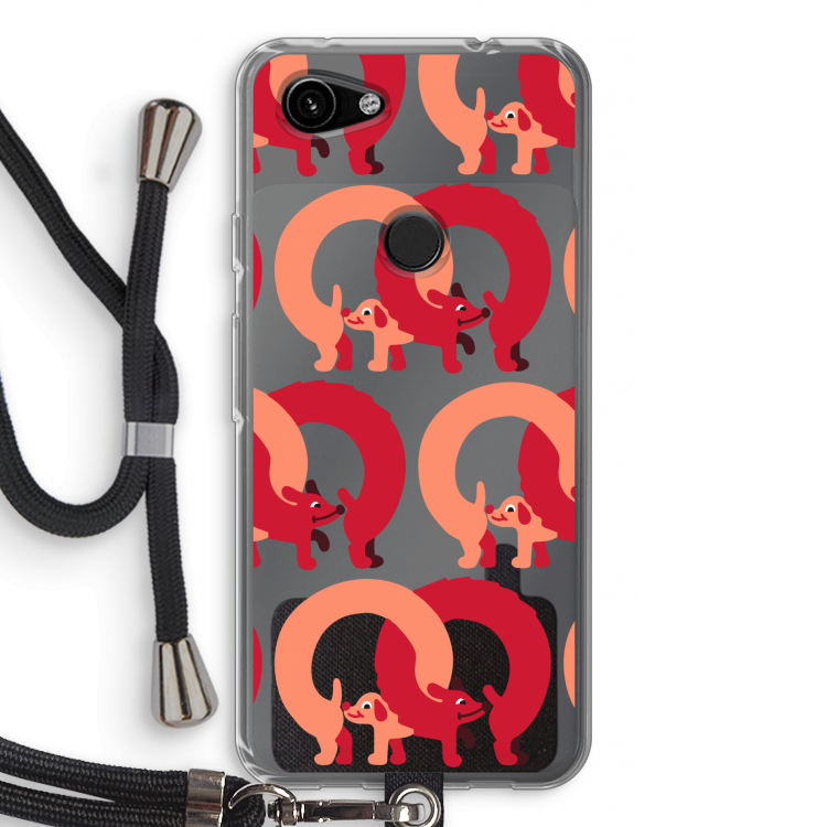 Dogs: Pixel 3a Transparant Hoesje met koord