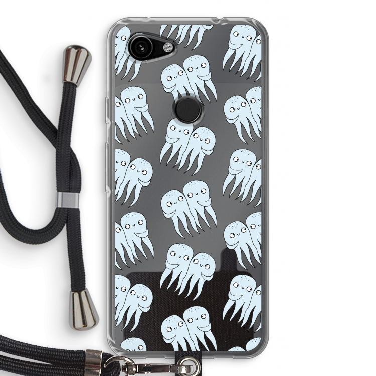 Octopussen: Pixel 3a Transparant Hoesje met koord