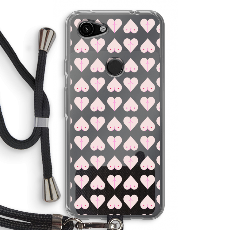 Ass 'n Titties: Pixel 3a Transparant Hoesje met koord