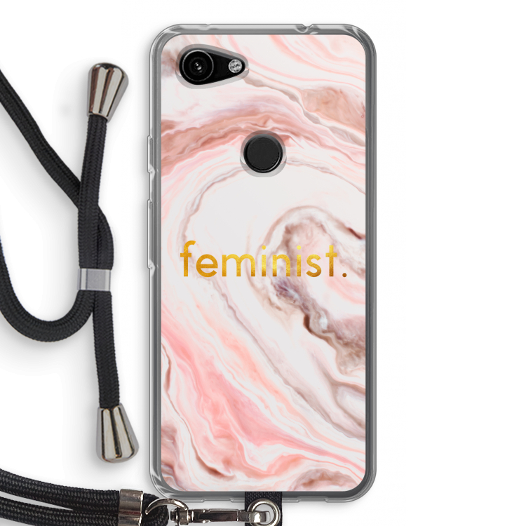 Feminist: Pixel 3a Transparant Hoesje met koord