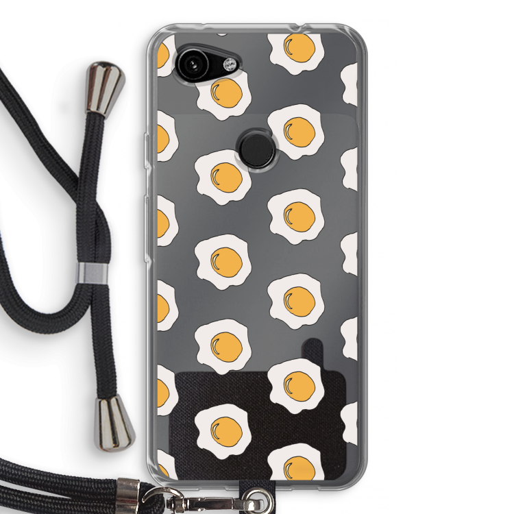 Bacon to my eggs #1: Pixel 3a Transparant Hoesje met koord