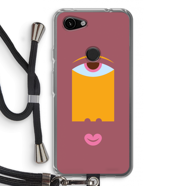 Mono V: Pixel 3a Transparant Hoesje met koord