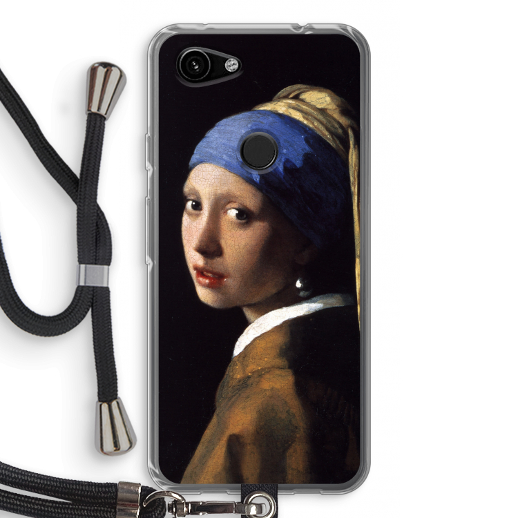 The Pearl Earring: Pixel 3a Transparant Hoesje met koord