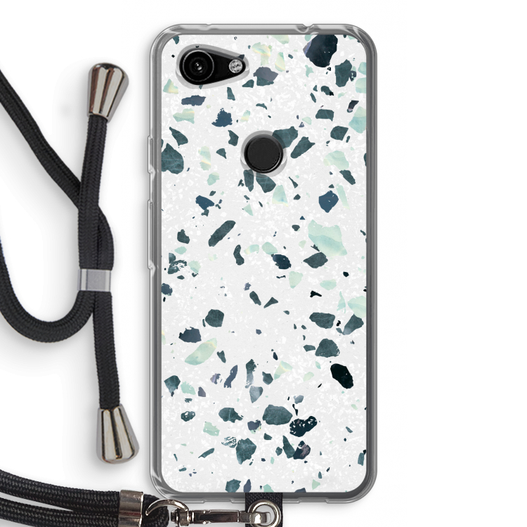 Terrazzo N°2: Pixel 3a Transparant Hoesje met koord