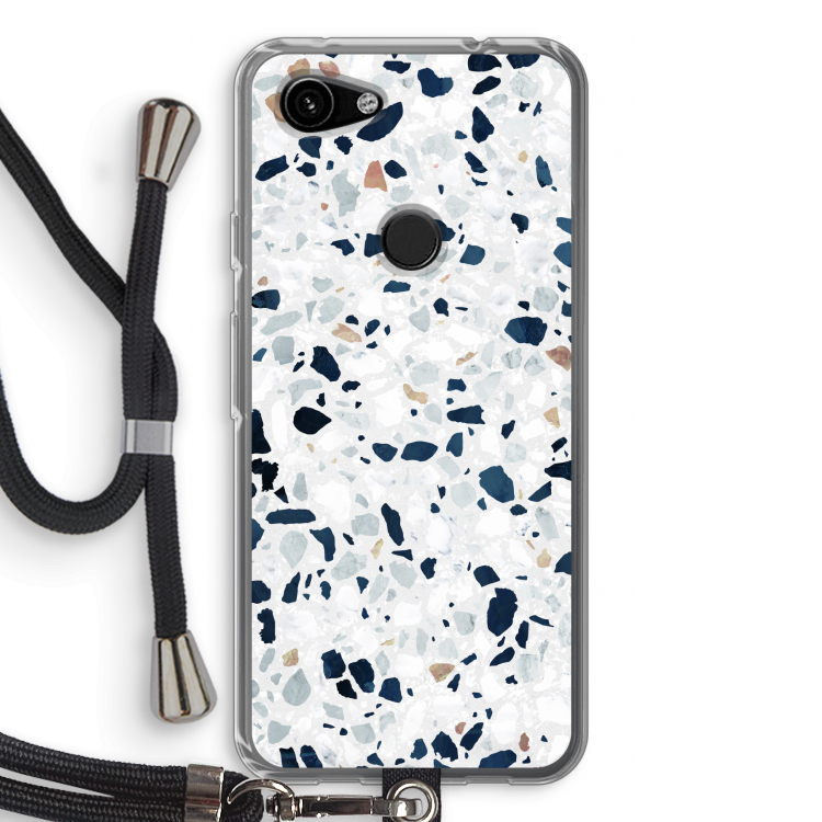 Terrazzo N°1: Pixel 3a Transparant Hoesje met koord