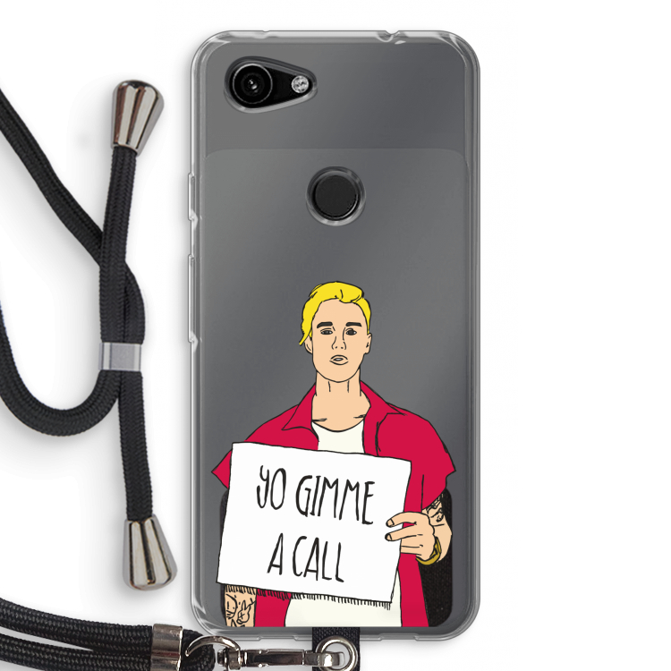 Gimme a call: Pixel 3a Transparant Hoesje met koord