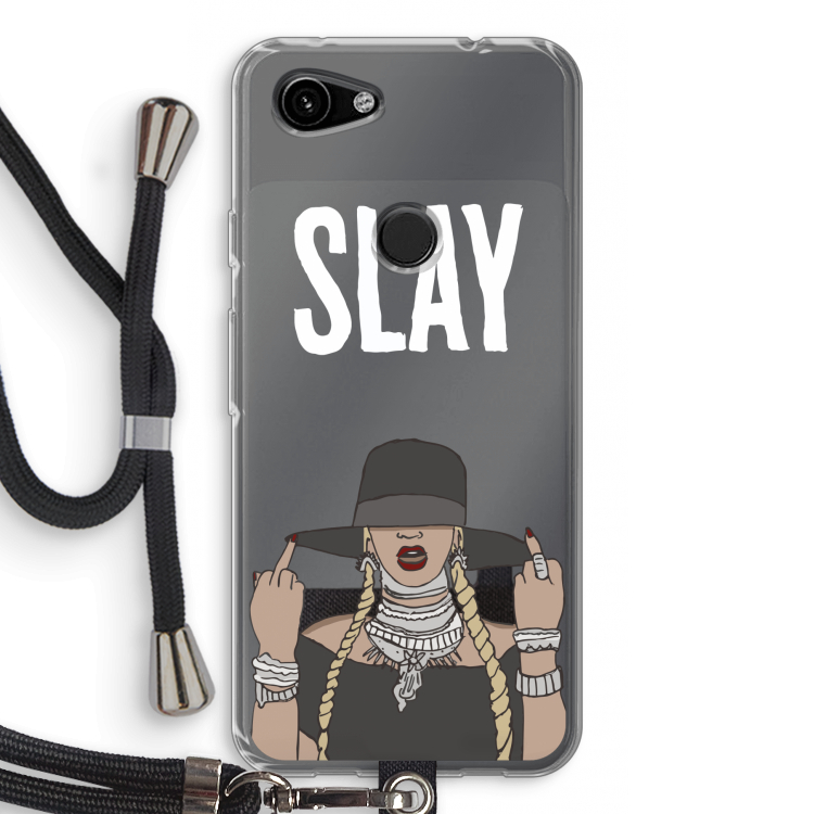 Slay All Day: Pixel 3a Transparant Hoesje met koord