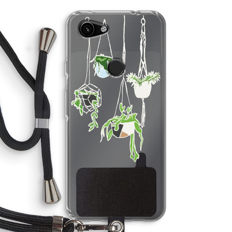 Hang In There: Pixel 3a Transparant Hoesje met koord