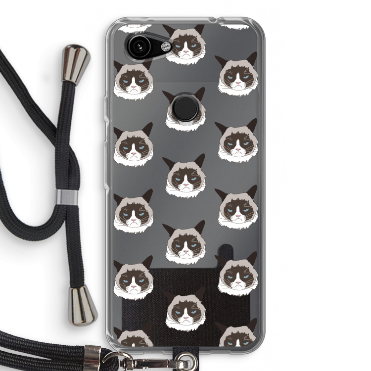 It's a Purrr Case: Pixel 3a Transparant Hoesje met koord