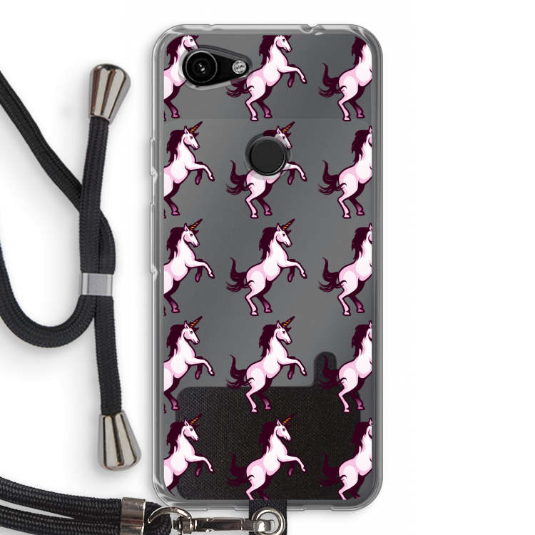 Musketon Unicorn: Pixel 3a Transparant Hoesje met koord