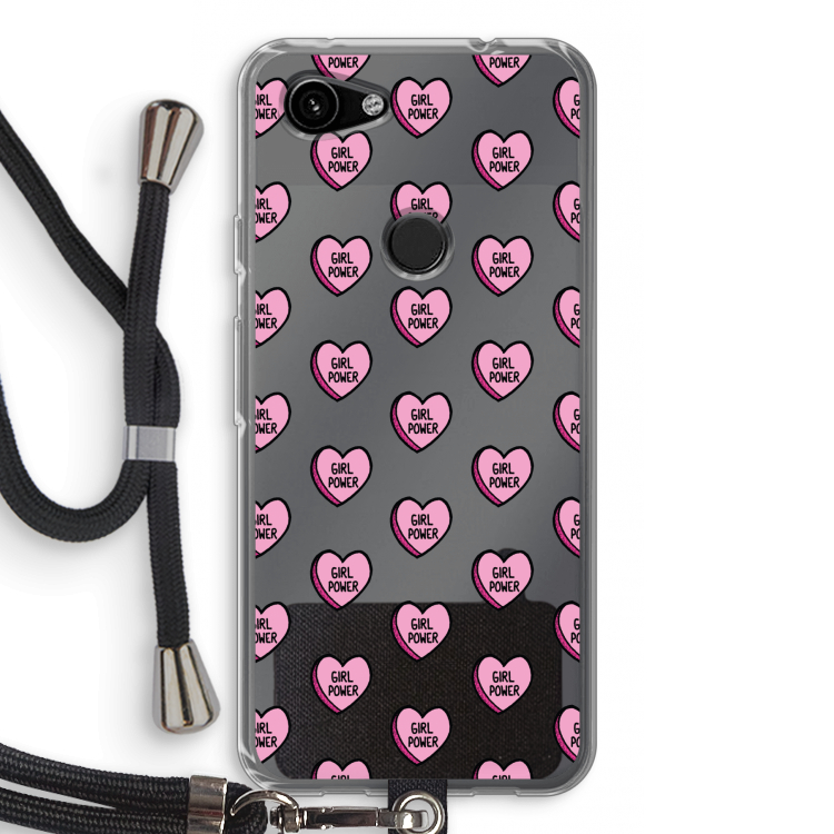GIRL POWER: Pixel 3a Transparant Hoesje met koord