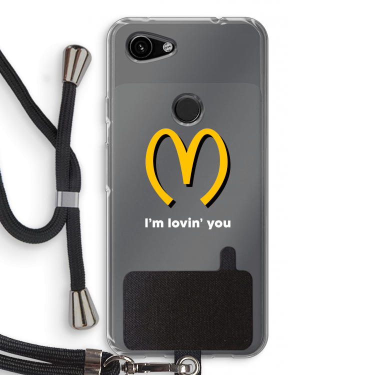 I'm lovin' you: Pixel 3a Transparant Hoesje met koord