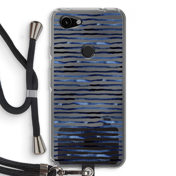 Verrassende lijnen: Pixel 3a Transparant Hoesje met koord