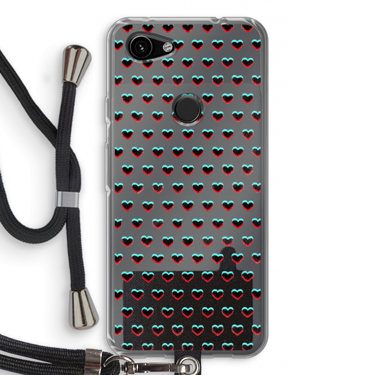 Hartjes: Pixel 3a Transparant Hoesje met koord