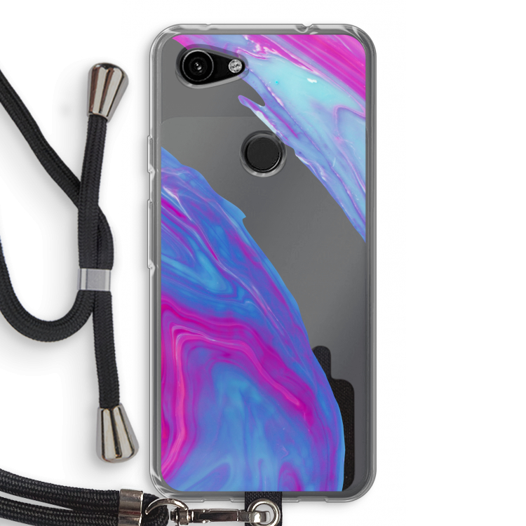 Zweverige regenboog: Pixel 3a Transparant Hoesje met koord