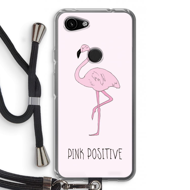 Pink positive: Pixel 3a Transparant Hoesje met koord