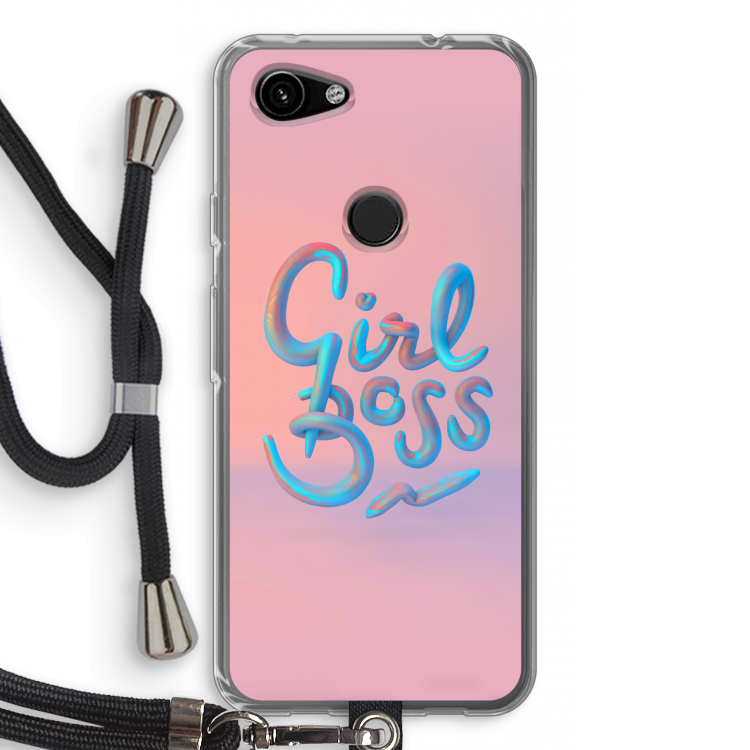 Girl boss: Pixel 3a Transparant Hoesje met koord