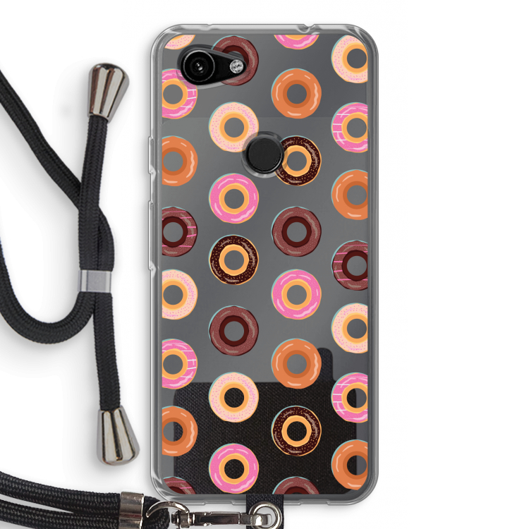 Donuts: Pixel 3a Transparant Hoesje met koord