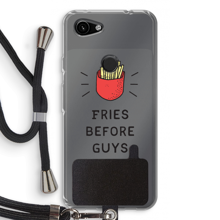 Fries before guys: Pixel 3a Transparant Hoesje met koord