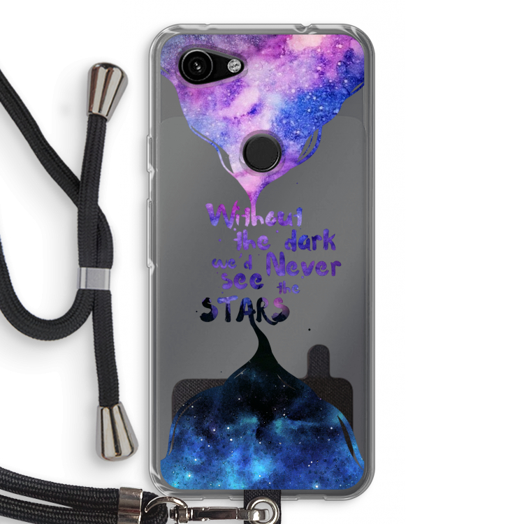 Stars quote: Pixel 3a Transparant Hoesje met koord