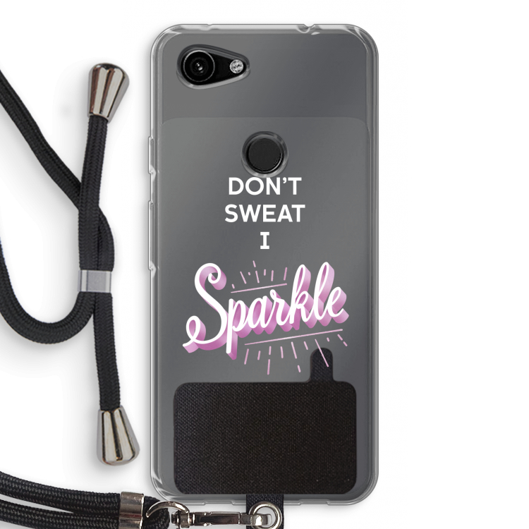 Sparkle quote: Pixel 3a Transparant Hoesje met koord