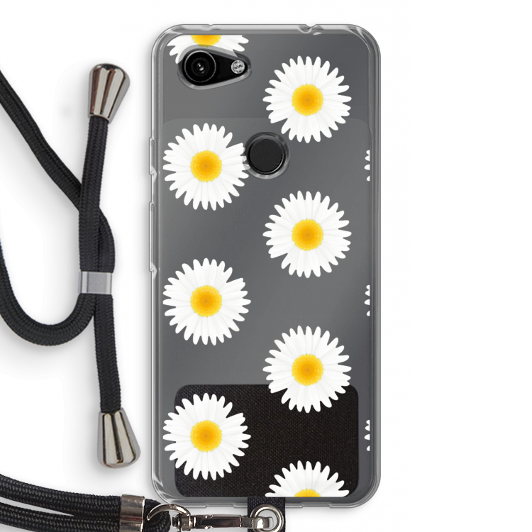 Margrietjes: Pixel 3a Transparant Hoesje met koord