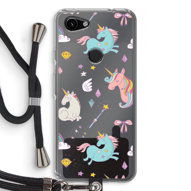 Fantasiewereld: Pixel 3a Transparant Hoesje met koord