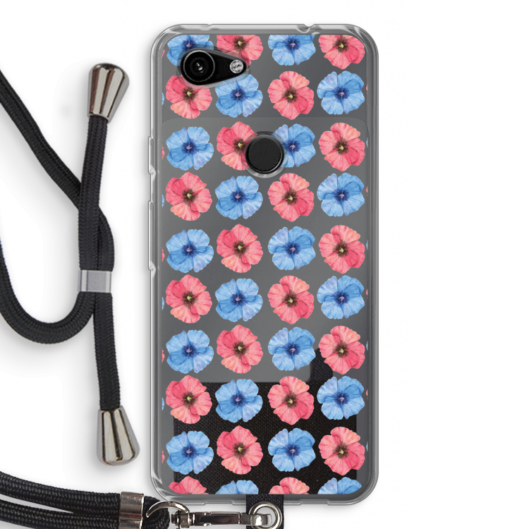 Klaproosjes: Pixel 3a Transparant Hoesje met koord