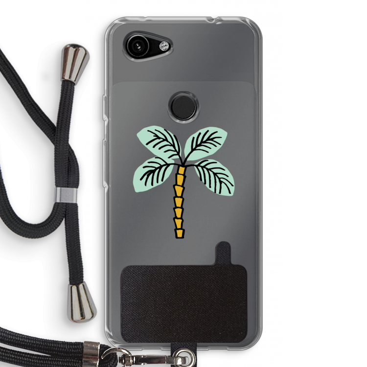 Palmboom: Pixel 3a Transparant Hoesje met koord