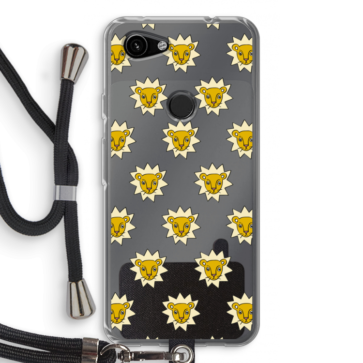 Leeuwenkoppen: Pixel 3a Transparant Hoesje met koord