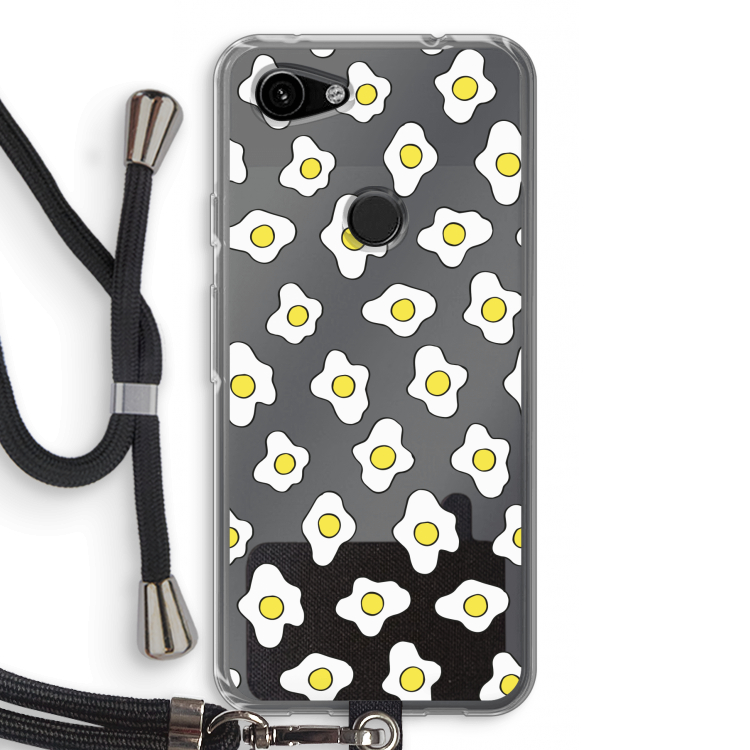Spiegeleitjes: Pixel 3a Transparant Hoesje met koord