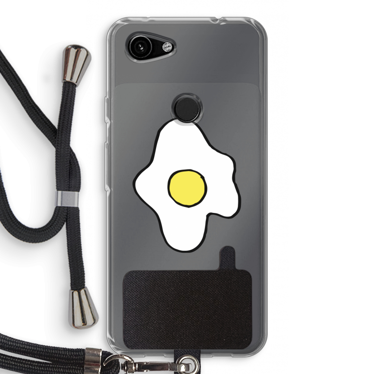 Spiegelei: Pixel 3a Transparant Hoesje met koord