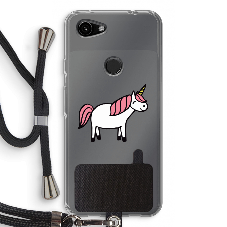 Eenhoorn: Pixel 3a Transparant Hoesje met koord
