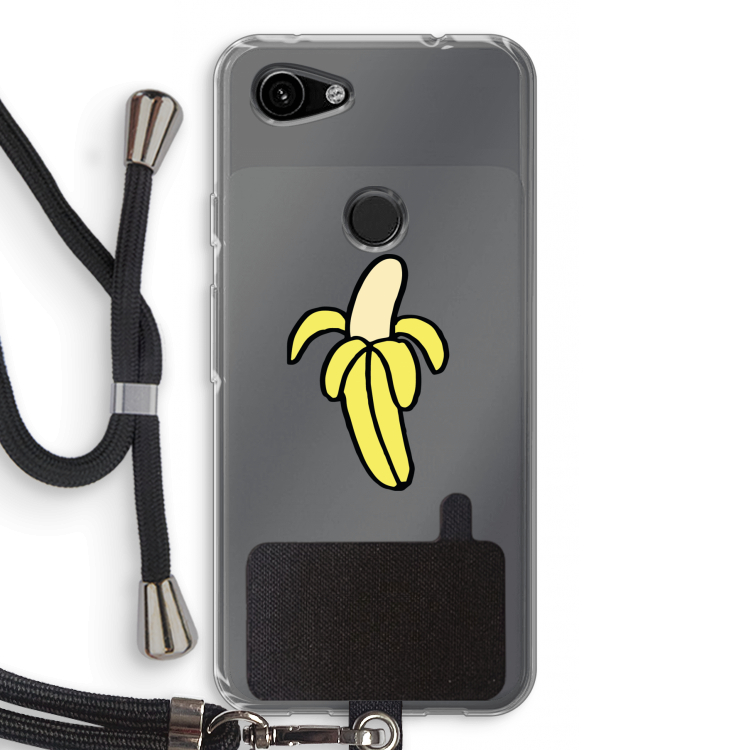 Banana: Pixel 3a Transparant Hoesje met koord
