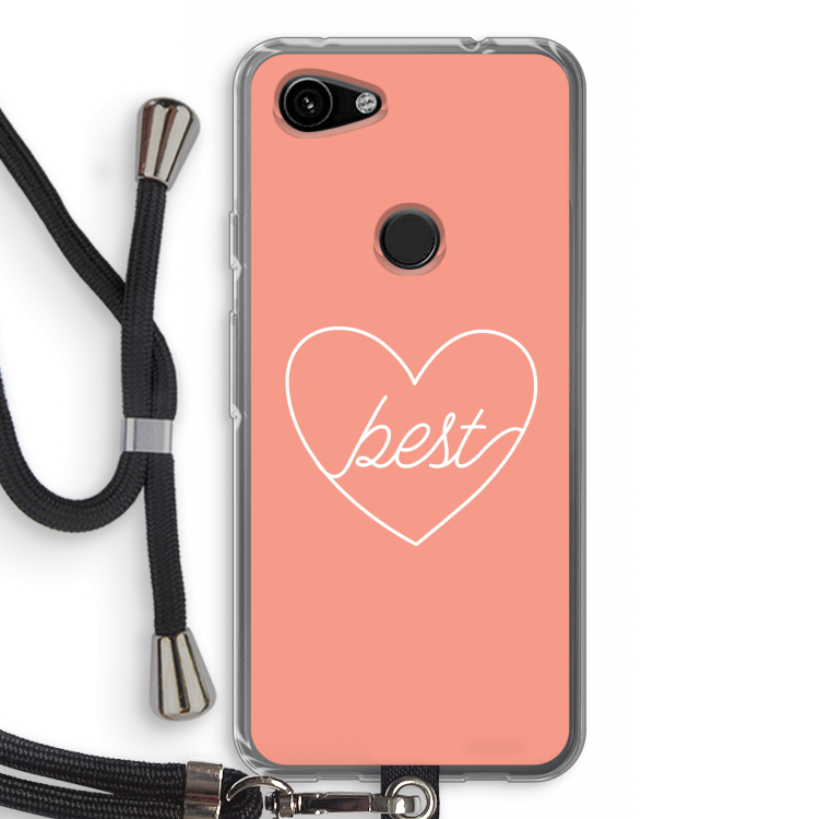 Best heart: Pixel 3a Transparant Hoesje met koord