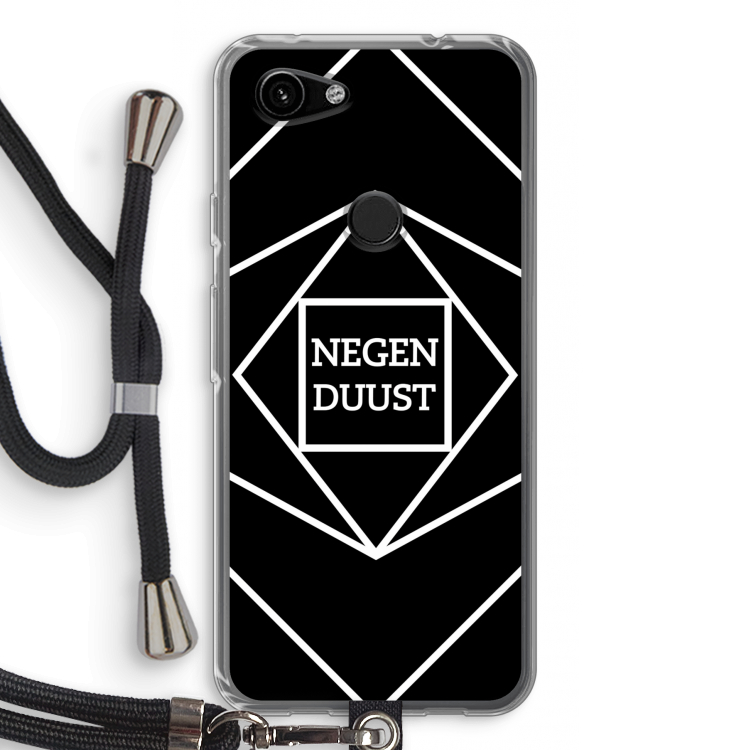 Negenduust geometrisch: Pixel 3a Transparant Hoesje met koord