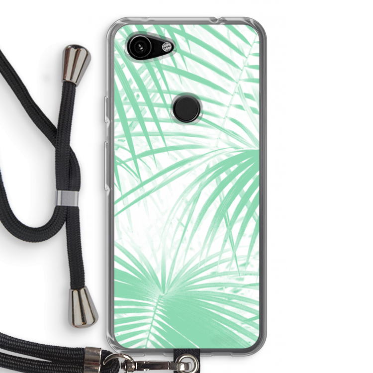 Palmbladeren: Pixel 3a Transparant Hoesje met koord