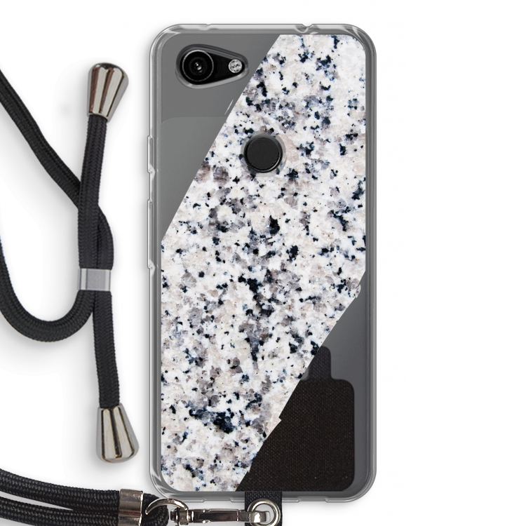 Gespikkelde marmer: Pixel 3a Transparant Hoesje met koord