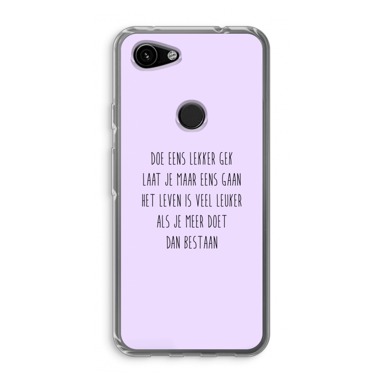Gek: Google Pixel 3a Transparant Hoesje