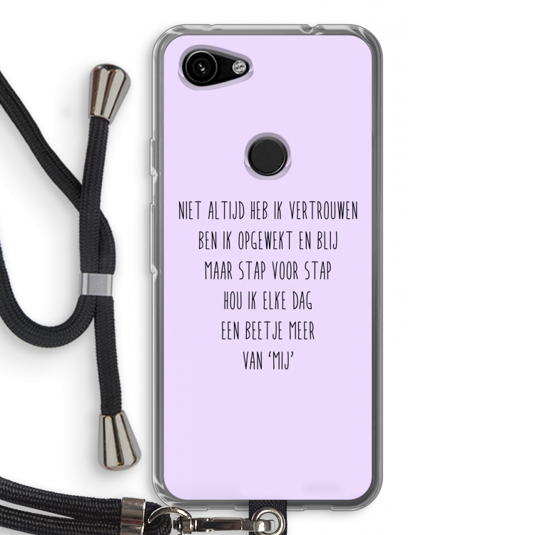 Zelfvertrouwen: Pixel 3a Transparant Hoesje met koord