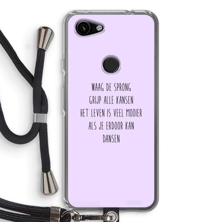 Sprong: Pixel 3a Transparant Hoesje met koord