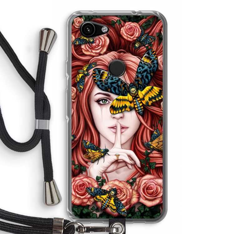 Lady Moth: Pixel 3a Transparant Hoesje met koord