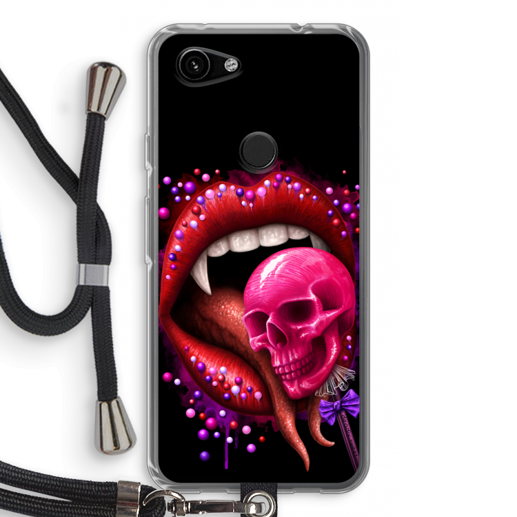 Dodelijk zoet: Pixel 3a Transparant Hoesje met koord