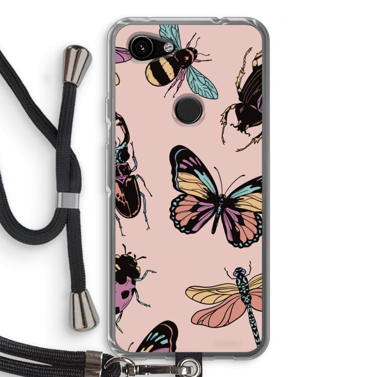 Tiny Bugs: Pixel 3a Transparant Hoesje met koord