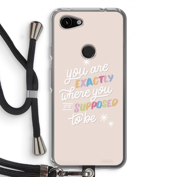 Right Place: Pixel 3a Transparant Hoesje met koord
