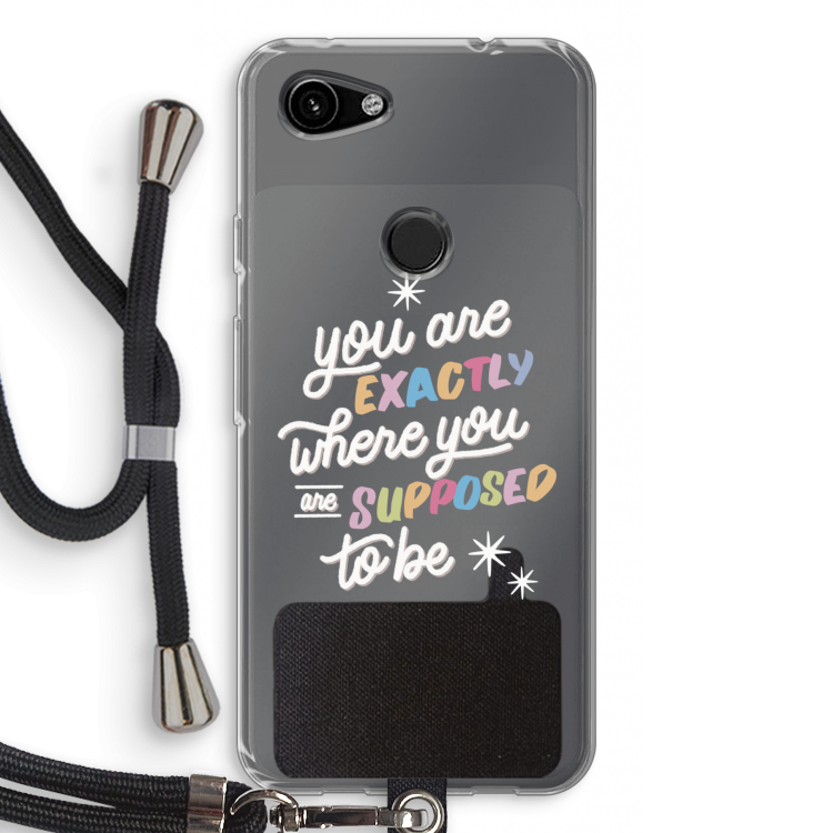 Right Place: Pixel 3a Transparant Hoesje met koord