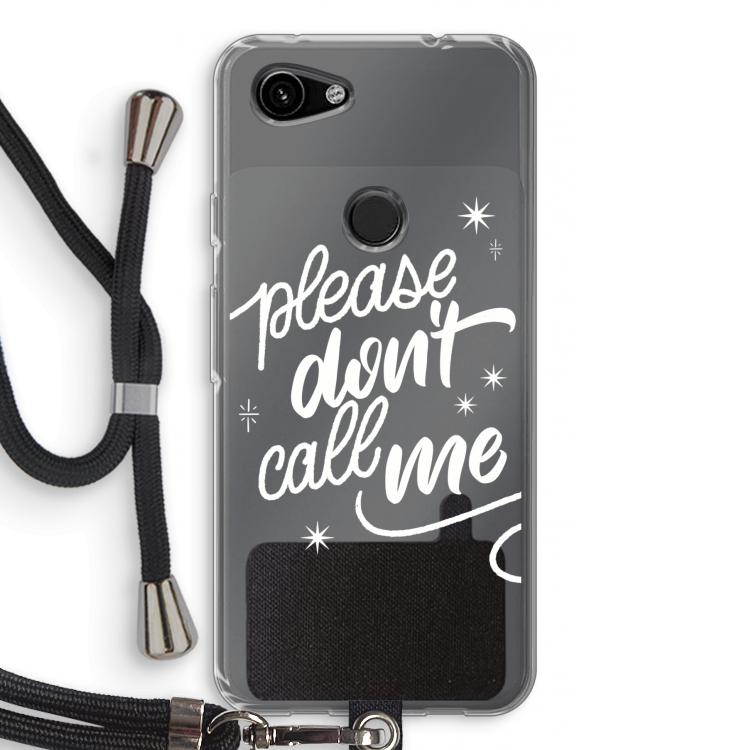 Don't call: Pixel 3a Transparant Hoesje met koord